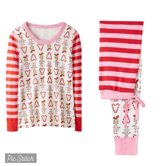 Hanna Andersson Cindy Lou Who Candy Cane PJ Pajama Set Dr Seuss - Picture 1 of 16